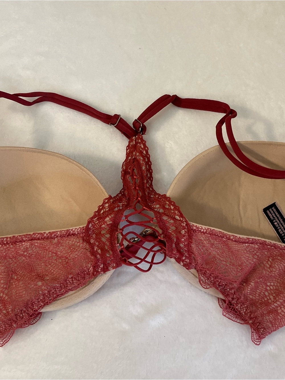 Victoria’s Secret Very Sexy Push Up Bra 34D Lace Racerback Front Close Burgundy - Picture 6 of 8